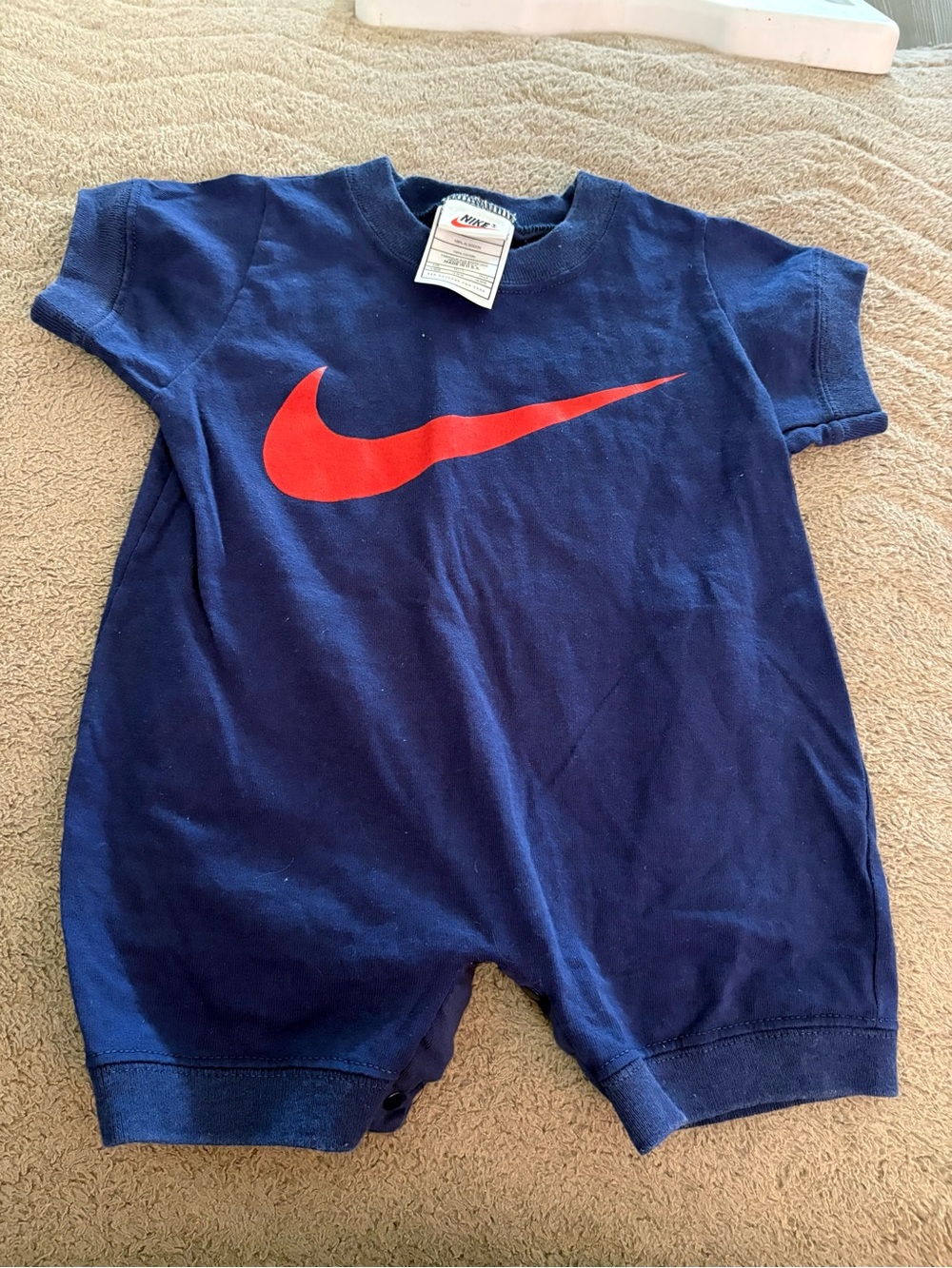 90’s Nike Navy and Red Kids One-Piece Footie